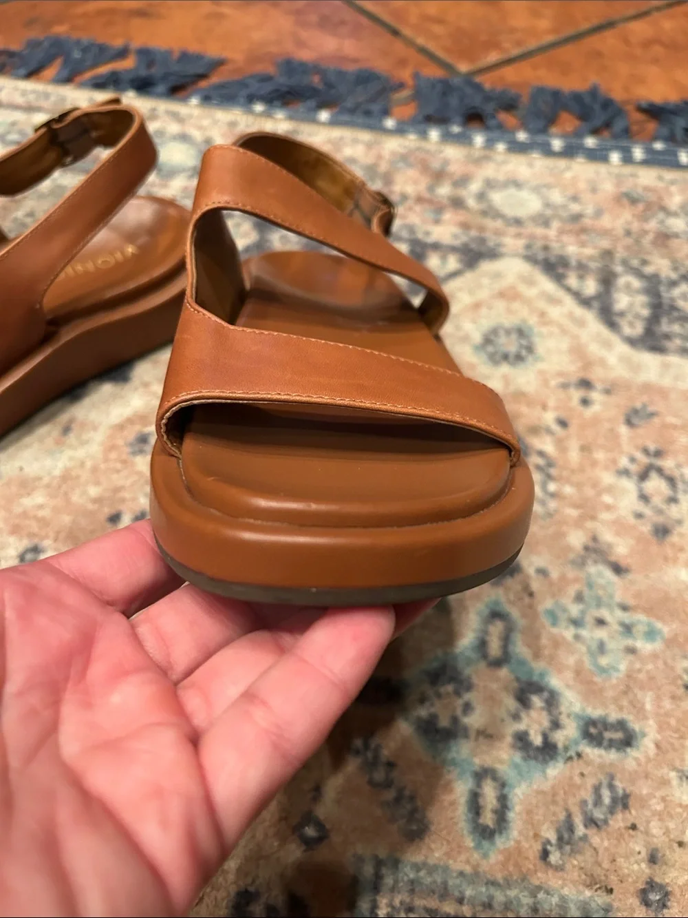 Vionic Tan Leather Double-Strap Slingback Sandal - Picture 3 of 15